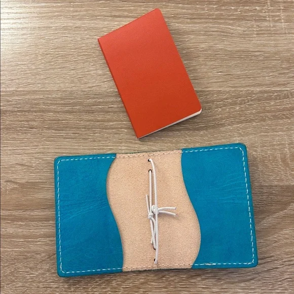 Chic Sparrow NANO Maplewood Turquoise Blue Made USA Leather Cover TN Notebook - Picture 3 of 16